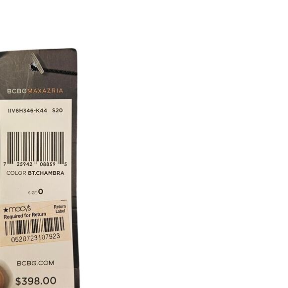 NEW BCBG MAXAZRIA Chiffon Metallic Printed Maxi Dress 8 Blue Halter Y2K Mermaid - Picture 5 of 6